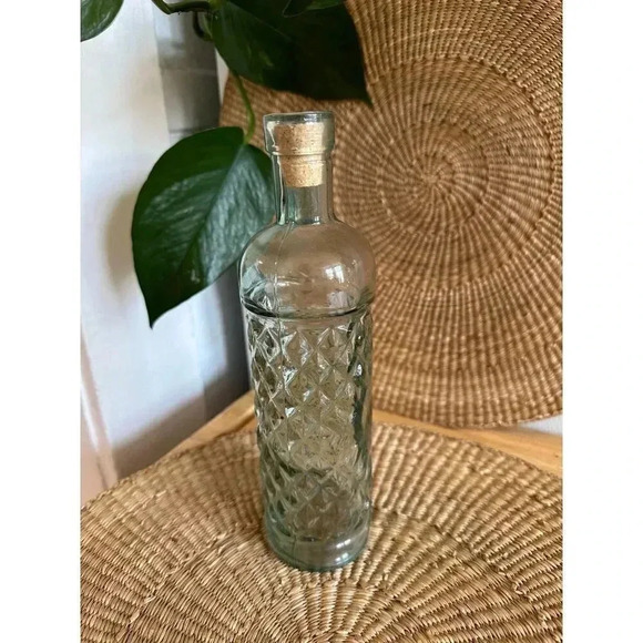 Vintage Diamond Glass bottle with cork - Picture 1 of 8